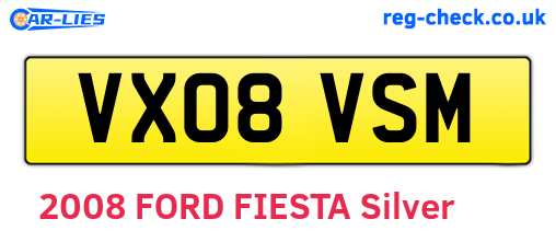 VX08VSM are the vehicle registration plates.