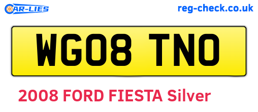 WG08TNO are the vehicle registration plates.