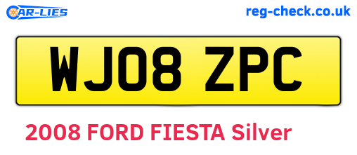 WJ08ZPC are the vehicle registration plates.