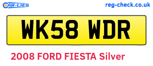 WK58WDR are the vehicle registration plates.