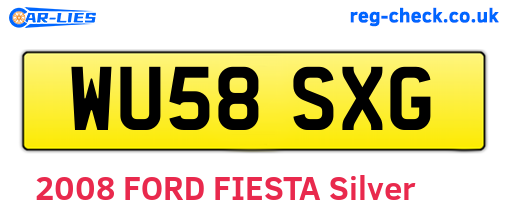 WU58SXG are the vehicle registration plates.