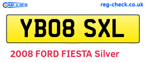 YB08SXL are the vehicle registration plates.