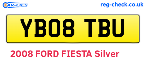 YB08TBU are the vehicle registration plates.