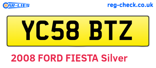 YC58BTZ are the vehicle registration plates.