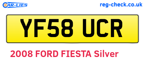 YF58UCR are the vehicle registration plates.