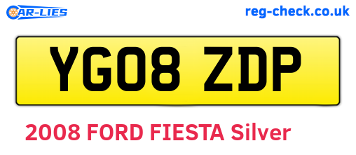YG08ZDP are the vehicle registration plates.