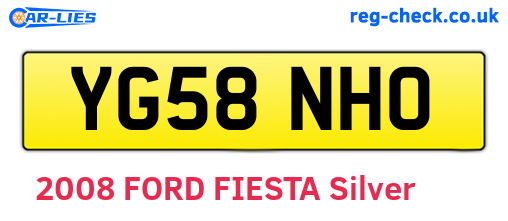 YG58NHO are the vehicle registration plates.