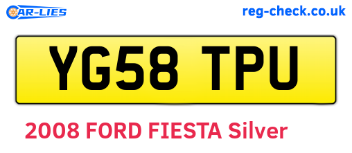 YG58TPU are the vehicle registration plates.