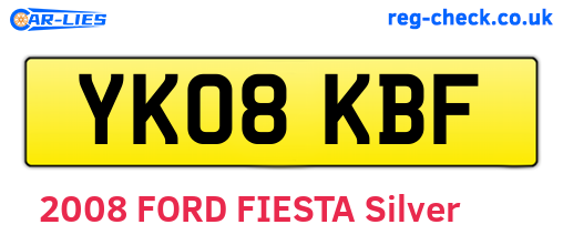 YK08KBF are the vehicle registration plates.