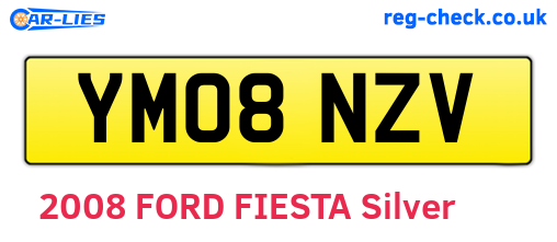 YM08NZV are the vehicle registration plates.