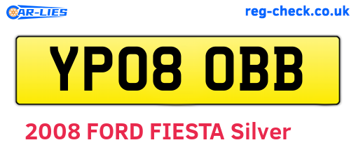 YP08OBB are the vehicle registration plates.