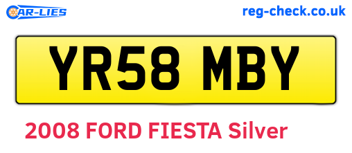 YR58MBY are the vehicle registration plates.
