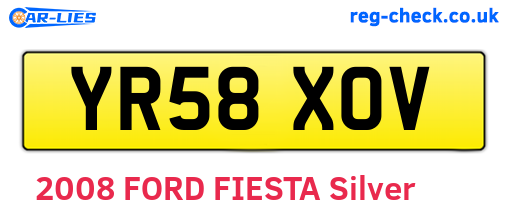 YR58XOV are the vehicle registration plates.