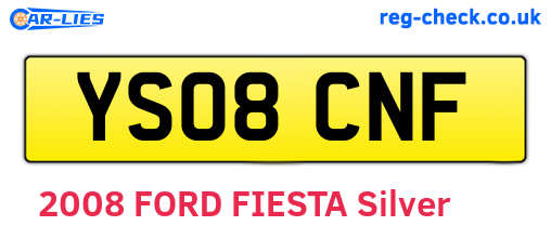 YS08CNF are the vehicle registration plates.
