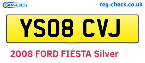 YS08CVJ are the vehicle registration plates.