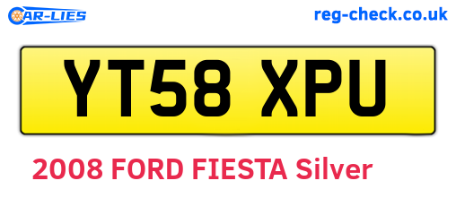 YT58XPU are the vehicle registration plates.