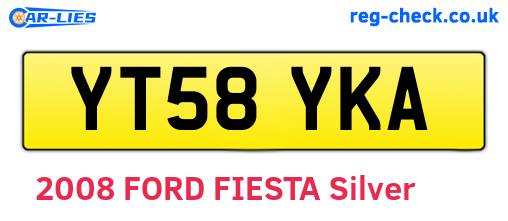 YT58YKA are the vehicle registration plates.