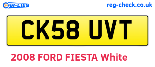 CK58UVT are the vehicle registration plates.