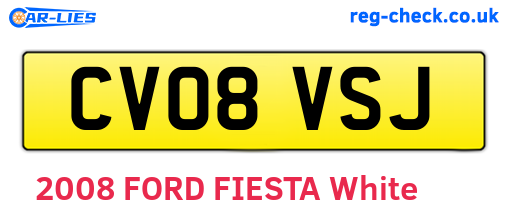 CV08VSJ are the vehicle registration plates.