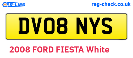 DV08NYS are the vehicle registration plates.