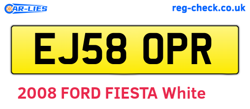 EJ58OPR are the vehicle registration plates.