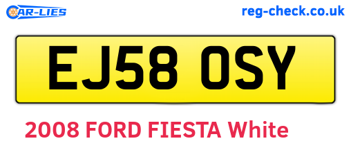 EJ58OSY are the vehicle registration plates.