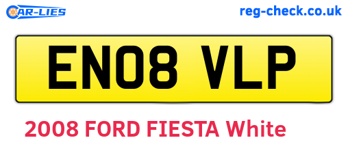 EN08VLP are the vehicle registration plates.