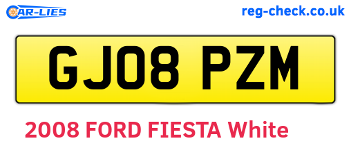 GJ08PZM are the vehicle registration plates.