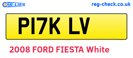 P17KLV are the vehicle registration plates.