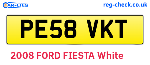 PE58VKT are the vehicle registration plates.