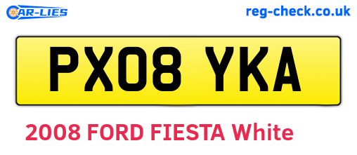PX08YKA are the vehicle registration plates.