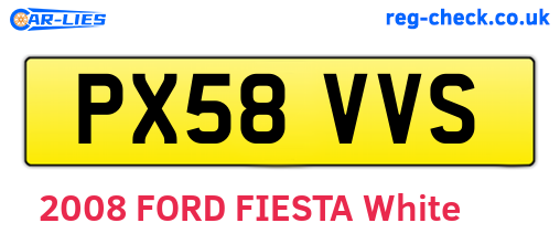 PX58VVS are the vehicle registration plates.
