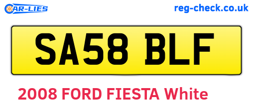 SA58BLF are the vehicle registration plates.