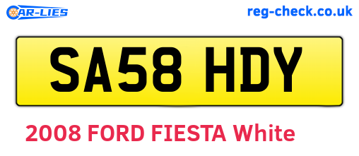 SA58HDY are the vehicle registration plates.