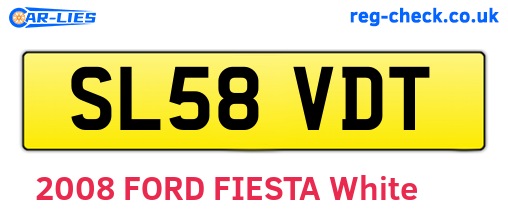 SL58VDT are the vehicle registration plates.