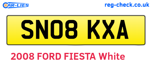 SN08KXA are the vehicle registration plates.