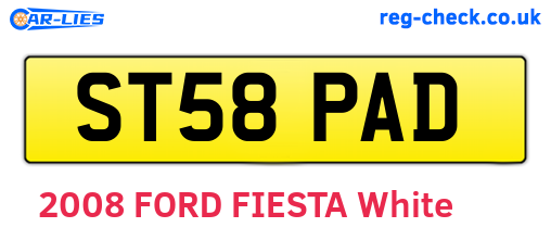 ST58PAD are the vehicle registration plates.