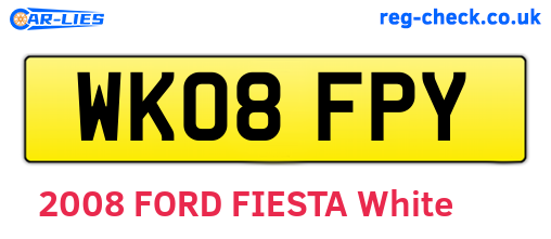WK08FPY are the vehicle registration plates.