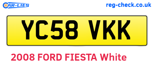YC58VKK are the vehicle registration plates.