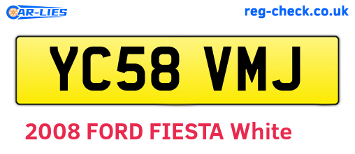 YC58VMJ are the vehicle registration plates.