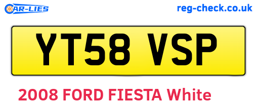 YT58VSP are the vehicle registration plates.