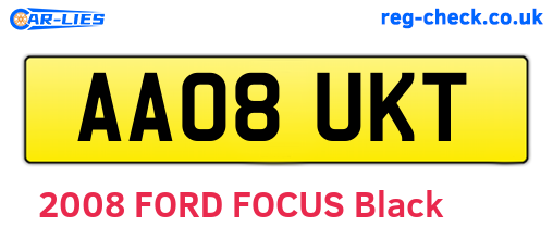 AA08UKT are the vehicle registration plates.