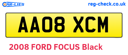 AA08XCM are the vehicle registration plates.