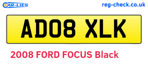 AD08XLK are the vehicle registration plates.