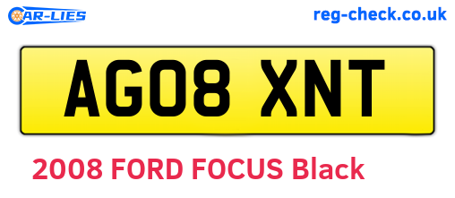 AG08XNT are the vehicle registration plates.
