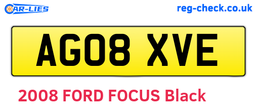AG08XVE are the vehicle registration plates.