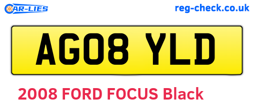 AG08YLD are the vehicle registration plates.