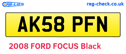 AK58PFN are the vehicle registration plates.