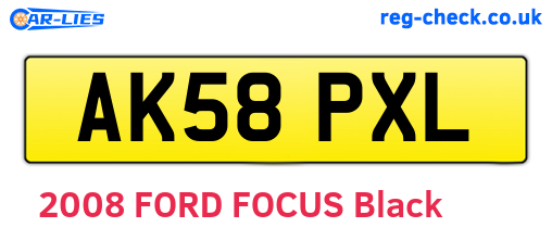 AK58PXL are the vehicle registration plates.