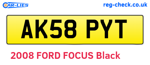 AK58PYT are the vehicle registration plates.